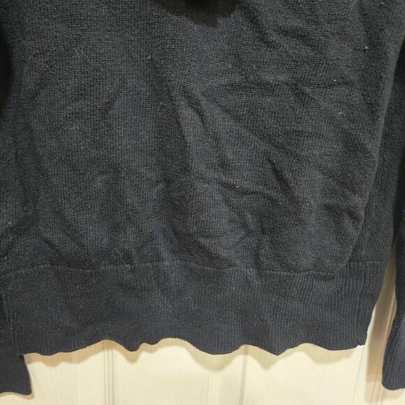 J crew sweater womens size large merino wool blend ruffle vneck sweater top - Picture 6 of 10